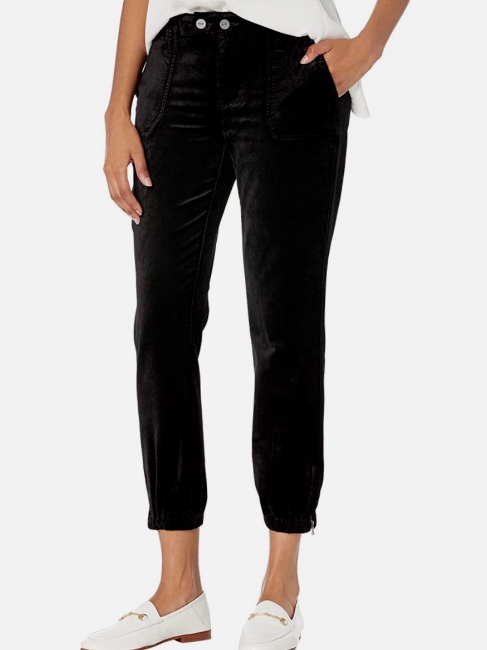 Paige Mayslie Jogger Black Velvet Size 25